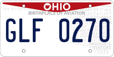 OH license plate GLF0270