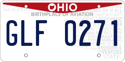 OH license plate GLF0271