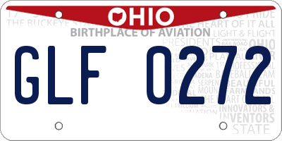 OH license plate GLF0272