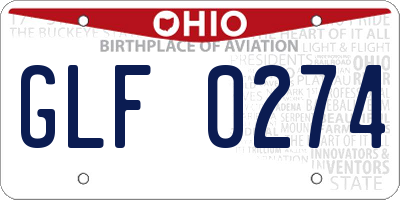 OH license plate GLF0274