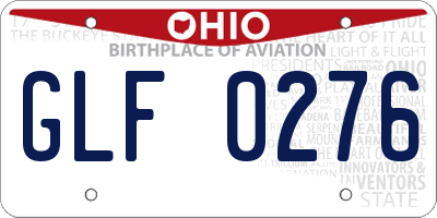 OH license plate GLF0276