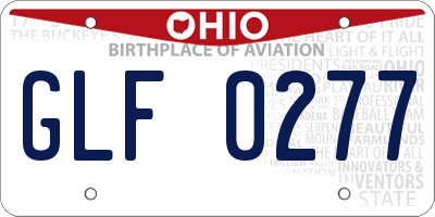 OH license plate GLF0277