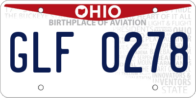 OH license plate GLF0278