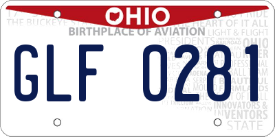 OH license plate GLF0281
