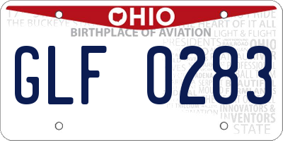 OH license plate GLF0283
