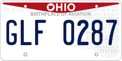 OH license plate GLF0287