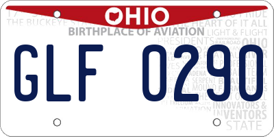 OH license plate GLF0290