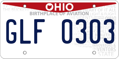 OH license plate GLF0303