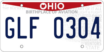 OH license plate GLF0304