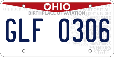 OH license plate GLF0306