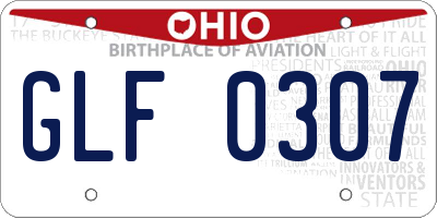 OH license plate GLF0307