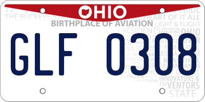 OH license plate GLF0308