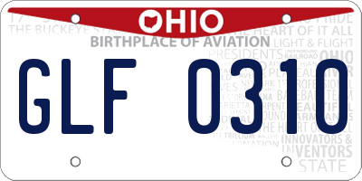 OH license plate GLF0310