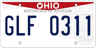OH license plate GLF0311