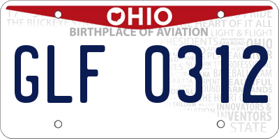 OH license plate GLF0312
