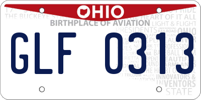 OH license plate GLF0313