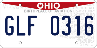 OH license plate GLF0316