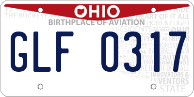 OH license plate GLF0317