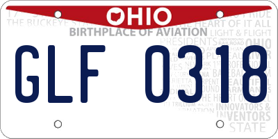 OH license plate GLF0318