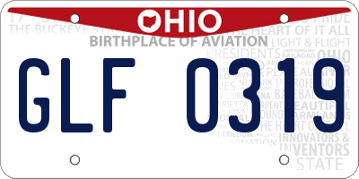 OH license plate GLF0319