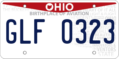 OH license plate GLF0323