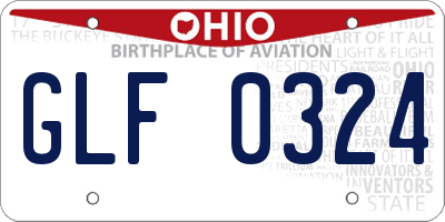 OH license plate GLF0324