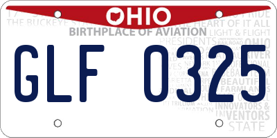 OH license plate GLF0325