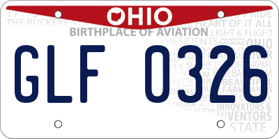 OH license plate GLF0326