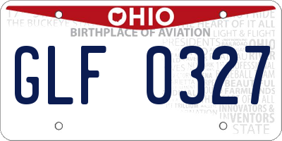 OH license plate GLF0327