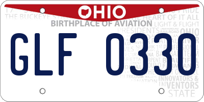 OH license plate GLF0330