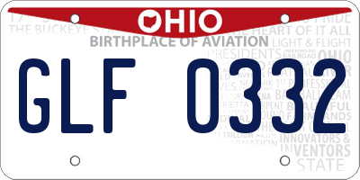 OH license plate GLF0332