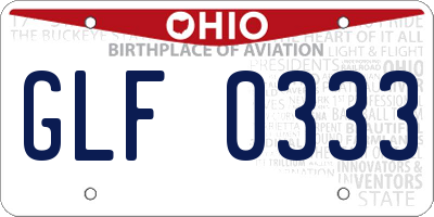 OH license plate GLF0333