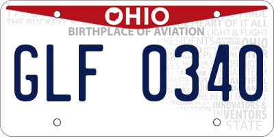 OH license plate GLF0340
