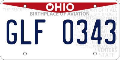 OH license plate GLF0343