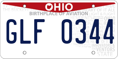 OH license plate GLF0344
