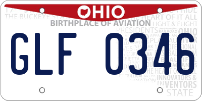 OH license plate GLF0346
