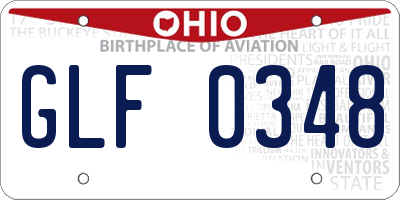 OH license plate GLF0348