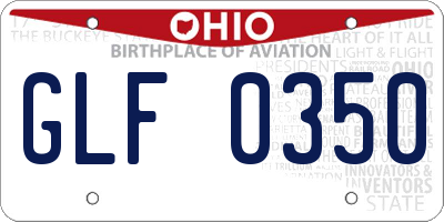 OH license plate GLF0350