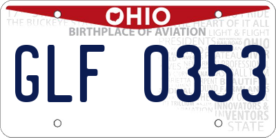 OH license plate GLF0353