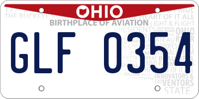 OH license plate GLF0354