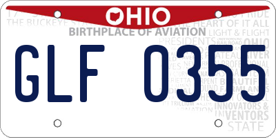 OH license plate GLF0355