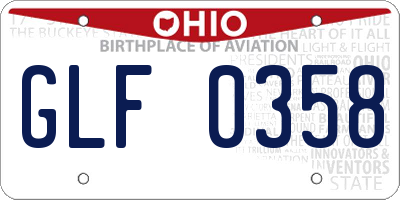 OH license plate GLF0358