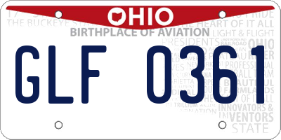 OH license plate GLF0361