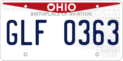 OH license plate GLF0363