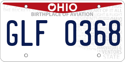 OH license plate GLF0368