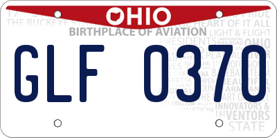 OH license plate GLF0370