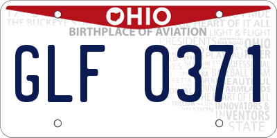 OH license plate GLF0371