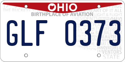 OH license plate GLF0373