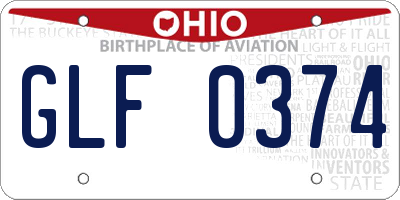 OH license plate GLF0374