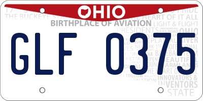 OH license plate GLF0375